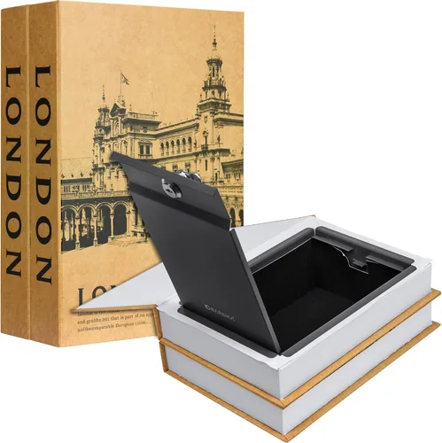 Miniatura 7 de Barska Caja de seguridad oculta de doble libro portátil para almacenamiento oculto seguro y discreto de objetos de valor y artículos personales