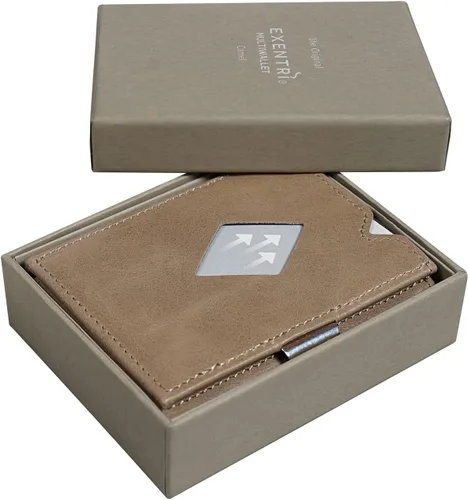 Miniatura 7 de Multiwallet con protección RFID con tarjetero con cierre a presión, Camello, Billetera triple