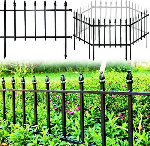 Miniatura 7 de Thealyn Valla de jardín decorativa de metal de 22 pulgadas de ancho x 18 pulgadas de alto (5 paneles, longitud total de 9.17 pies), valla plegable