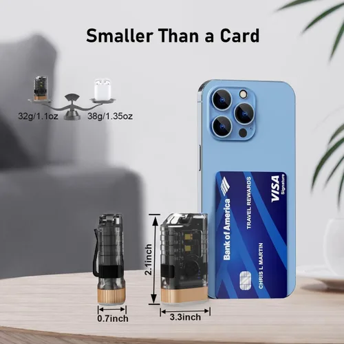 Miniatura 6 de Linterna LED pequeña y potente EDC, luz negra UV de 365 nm, mini linterna LED de alta LM, mini llavero recargable USB C con clip, imán de cola, 9