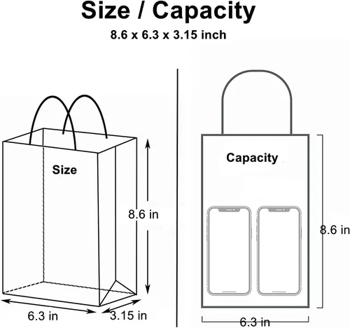 Miniatura 2 de YADIAN 12 bolsas de regalo de papel kraft con asa, bolsas de regalo azules de tamaño pequeño para Halloween, Navidad, cumpleaños, bodas