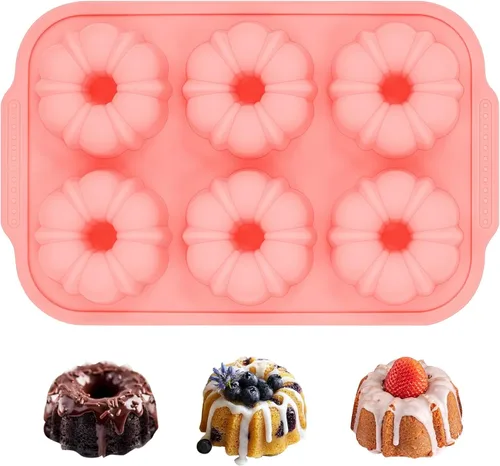 Miniatura 11 de FUNBAKY Moldes de silicona con marco reforzado de metal en forma de corazón, 10 pulgadas, moldes antiadherentes para moldes para pasteles