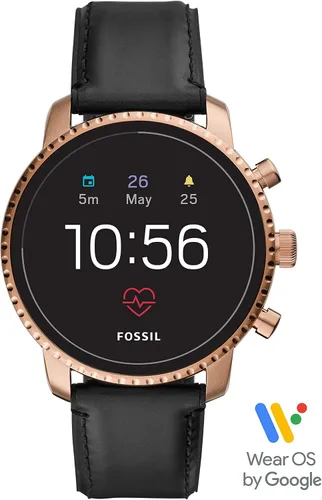 Miniatura 6 de Fossil Reloj inteligente Gen 4 Explorist HR con pantalla táctil de acero inoxidable para hombre con notificaciones de frecuencia cardíaca, GPS, NFC