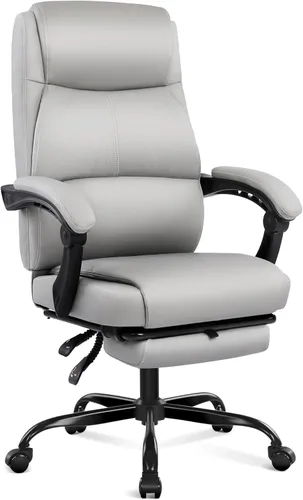 Miniatura 6 de Misolant Silla de oficina grande y alta con reposapiés, silla de escritorio de respaldo alto con reposabrazos de varillaje, sillas ejecutivas Rosa