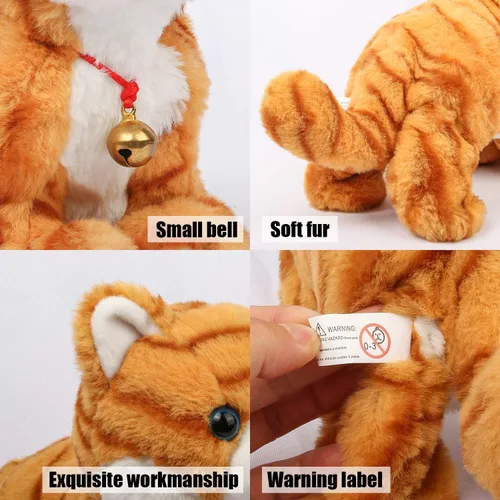 Miniatura 5 de Smalody Juguetes de Peluche Interactivos, Gato Electrónico de Control de Sonido Novedoso, Mascotas Electrónicas Robot Gato, Regalo para Niños