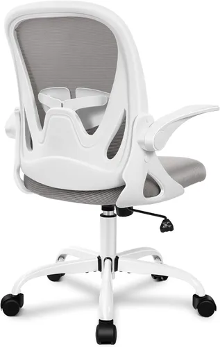 Miniatura 14 de Primy Silla de Oficina Ergonómica Silla de Escritorio con Reposabrazos Abatibles Silla Giratoria de Escritorio de Malla Transpirable para Caqui