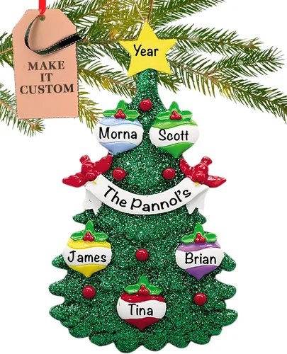Miniatura 15 de Adorno Personalizado Grande para Familia de 10 Piezas 2025 Personalización Gratuita en 24h Adornos de Navidad para Árbol Recuerdo
