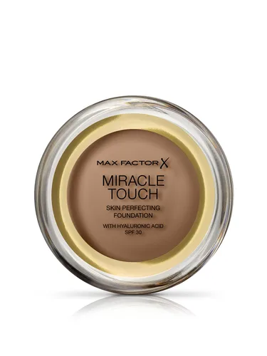 Max Factor Miracle Touch Foundation, fórmula nueva y mejorada, SPF 30 y ácido hialurónico, almendra tostada 97 97 Almendra tostada