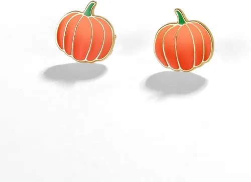 Miniatura 4 de Aretes de calabaza de plata de ley 925 chapados en oro, aretes de calabaza para fiesta de Halloween, regalo de Acción de Gracias, aretes de otoño