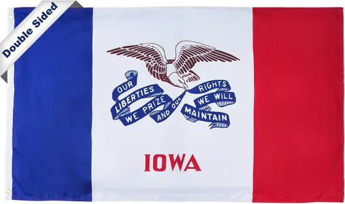 Miniatura 31 de SYII Bandera del estado de Alabama de 3 x 5 pies, banderas de 3 capas de doble cara del estado de Delaware con 2 ojales de latón y cabecera de lona