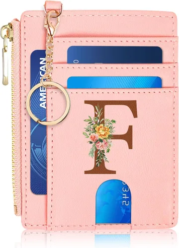 Miniatura 27 de Tarjetero para mujer minimalista y delgado con bolsillo frontal, bloqueo RFID, cartera compacta con ventana para identificación y bolsillo