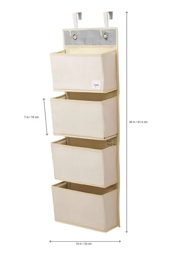 Miniatura 4 de 3 Sprouts Organizador de bebé sobre la puerta, almacenamiento esencial para el cuarto del bebé, soporte de animales de peluche y organizador de Oso