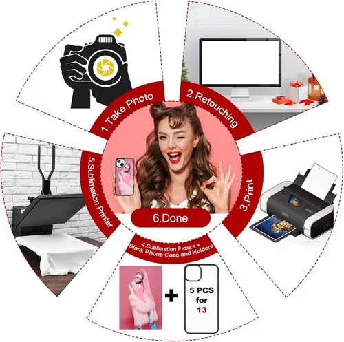 Miniatura 5 de Weewooday - 6 piezas de fundas para teléfono de sublimación en blanco DIY imprimibles antideslizantes a prueba de golpes personalizadas con prensa