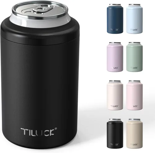 Miniatura 36 de TILUCK Enfriador de Latas Delgadas para Cerveza Delgada y Seltzer Duro, Acero Inoxidable, Acero Inoxidable Aislado de Doble Pared para Latas Cactus