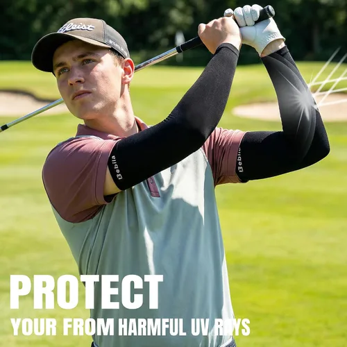 Miniatura 3 de Bebila Mangas de brazo para hombres y mujeres, protección solar UV, mangas de compresión de enfriamiento para baloncesto, golf, al aire libre