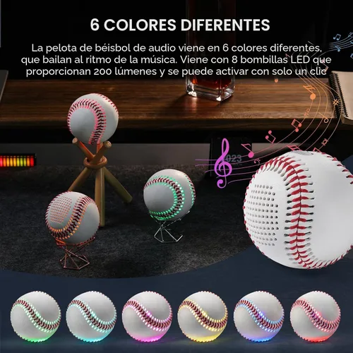 Miniatura 4 de Glow Baseball Bluetooth Speaker，Portable Sports Gift for Fans, Waterproof Outdoor Speaker with Party Lights. Rojo