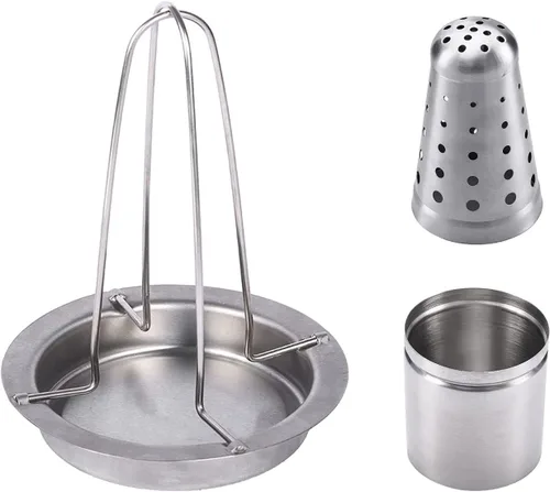 Miniatura 5 de AMOZO Soporte para pollo para latas de cerveza para parrilla y ahumador, soporte para pollo de acero inoxidable 304 de alta calidad, tostadores