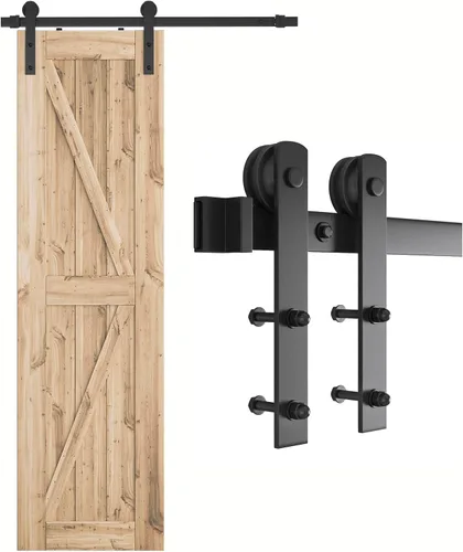 Miniatura 7 de Gancho para puerta Smartstandard deslizante, para puertas de graneros, con forma de "I", color negro, negro