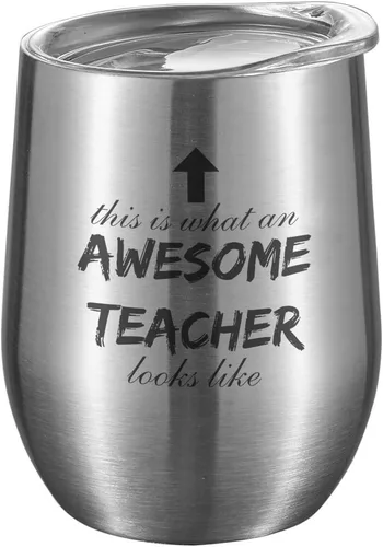 Miniatura 2 de Visol Vino vino doble pared aislada taza de café/vino - impresionante regalo para profesor (negro)