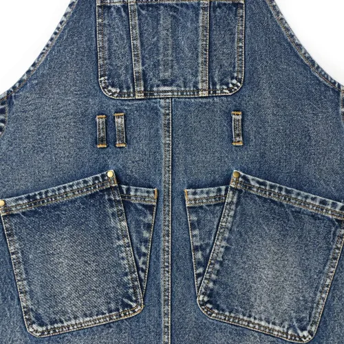 Miniatura 8 de Jeanerlor Delantal de trabajo para mujer y hombre ajustable S-XXL (azul oscuro)