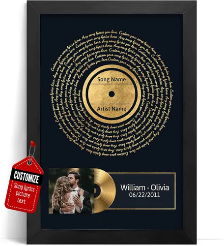 VICILO Póster Enmarcado con Letras de Canción Personalizadas, Regalo para Padres, Acordes de Canción Perfectos, Pareja, 50° Aniversario de Boda -