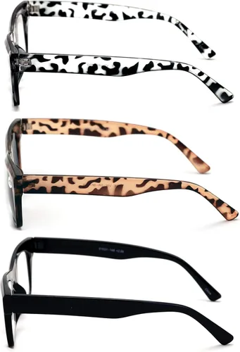Miniatura 3 de 3 pares de lentes de lectura transparentes para mujer, diseño de leopardo, estilo vintage