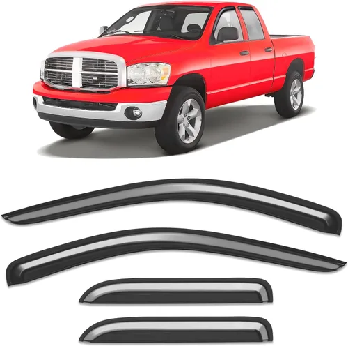 Miniatura 45 de Protectores de lluvia aptos para Dodge Ram 1500 2009-2024, Ram 2500 y 3500 2010-2025, deflectores de lluvia extragruesos para ventana, viseras