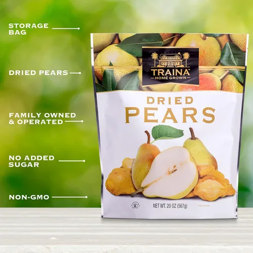 Miniatura 4 de Traina Peras Secas al Sol Cultivadas en Casa - Saludables y Sin OMG, Fruta de Sabor Dulce Natural Sin Azúcar Añadido, Aperitivo Perfecto en Bolsa