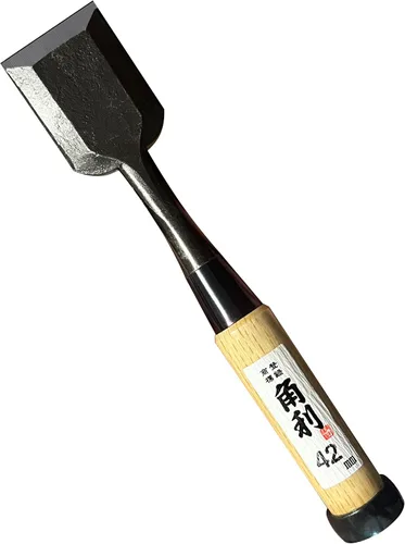 KAKURI Cincel japonés de madera de 42 mm (1.65") para carpintería, fabricado en JAPÓN, herramienta japonesa de carpintería Oire Nomi, acero al