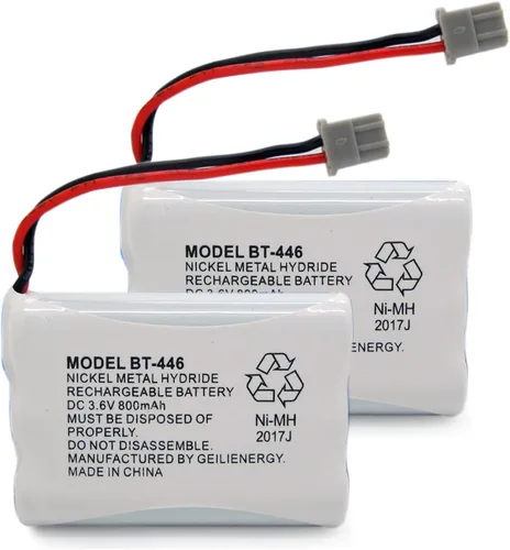 BT446 BT-446 - Batería de teléfono compatible con Uniden BBTY0503001 BT-1004 BT-1005 GE-TL26402 BT-504 CPH-488B 3.6V 800mAh (paquete de 2)