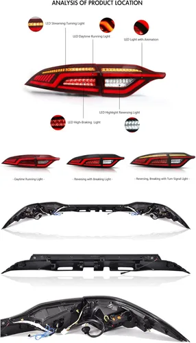 Miniatura 4 de TT-ABC Mods - Luces traseras para Toyota Corolla 2020-2024, todos los modelos compatibles (rojo)