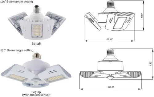 Miniatura 5 de Satco S13119 60W/LED/UTL/MB/4000K/MOTION, blanco