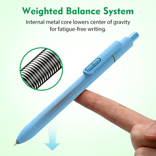 Miniatura 4 de HIACRY 8Pcs Blue Ink Gel Pens, Quick-Dry 0.7mm Fine Point Fidget Pens, Smooth Writing Journaling Pens for Note Taking, Gift for Women & Girls