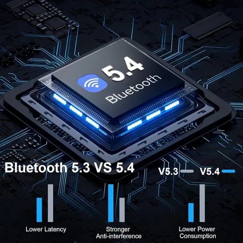 Miniatura 3 de Auriculares inalámbricos Bluetooth con cancelación de ruido, auriculares Bluetooth 5.4 con controladores dinámicos estéreo, 40H de tiempo de Negro