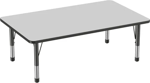 Miniatura 23 de FDP - Mesa rectangular para actividades escolares y aulas (24 x 36 pulgadas), patas gruesas para niños pequeños, altura ajustable de 15 a 24