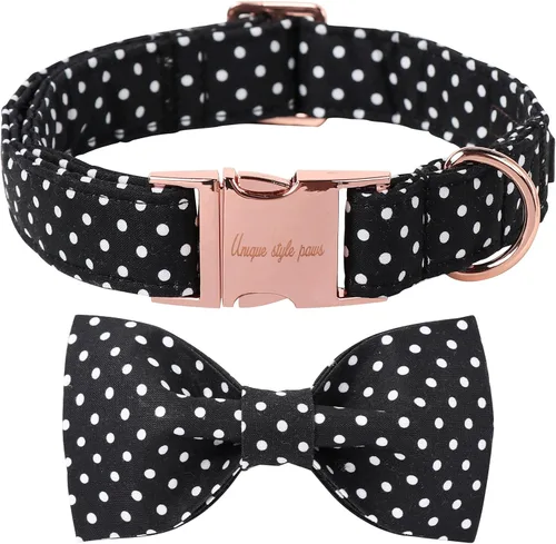 Miniatura 14 de Unique style paws Collar de perro para el día de San Valentín con lazo de flores, collar de cachorro de corazón azul, el mejor regalo para niños