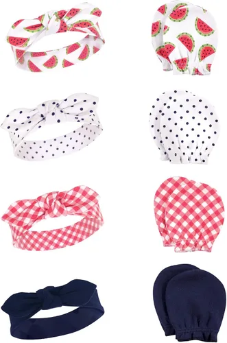 Miniatura 12 de Hudson Baby Conjunto de diadema de algodón y manoplas para rascar para bebé