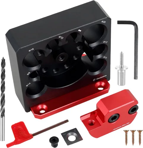 Miniatura 9 de Kit de plantillas para hacer clavijas, 8 piezas, métrica ajustable de 0.39 a 0.78 pulgadas, aleación de aluminio, taladro eléctrico de fresado