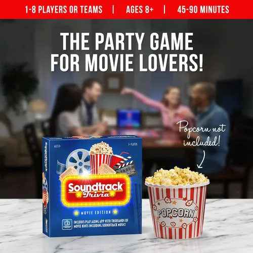 Miniatura 3 de Soundtrack Trivia - Juego de Película de Edición Limitada que incluye altavoz Bluetooth, piezas pintadas a mano y posavasos, Adivina la Película a