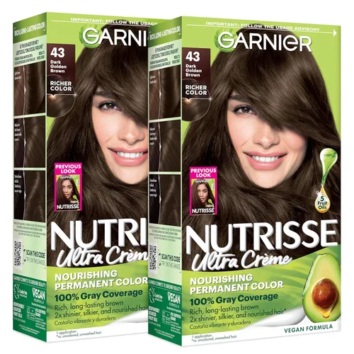 Miniatura 13 de Garnier Nutrisse - Tinte permanente en crema nutritiva para el cabello, 73 rubio dorado oscuro (Honey Dip), 2 unidades (el empaque puede variar)