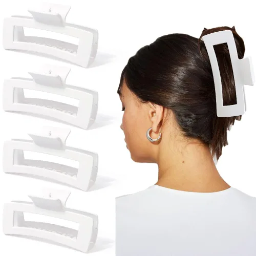 Miniatura 15 de Ahoney Pinzas de pelo negras extra grandes de 5 pulgadas (4 piezas) - Pinzas gigantes para cabello largo grueso, agarre fuerte, clips de plátano