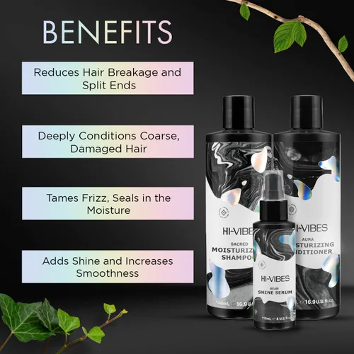 Miniatura 4 de MOEHAIR Hi-Vibes Champú y acondicionador de aceite de argán Infundido con aceites de aguacate, girasol y coco Limpia y nutre el cabello Juego