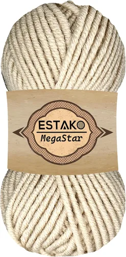 Miniatura 62 de Estako Megastar, 3.52 Oz (100g) de hilo de acrílico 75% y lana 25%, suave, peso grueso voluminoso #5 para crochet y tejer 120 yardas (110m)