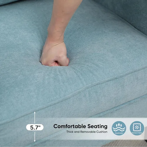 Miniatura 6 de Silla decorativa para sala de estar, silla de lectura moderna de mediados de siglo para dormitorio, sillón tapizado con bolsillos laterales, cómodo