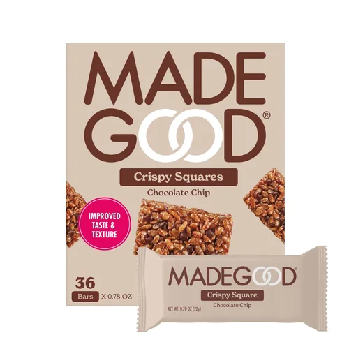 Miniatura 8 de Made Good Cuadrados crujientes de vainilla, paquete de 6 (36 unidades); arroz crujiente con vainilla suave y rica; contiene nutrientes de una