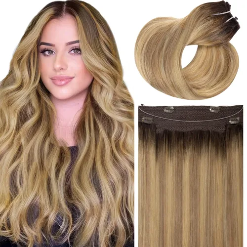 Miniatura 22 de Loxxy Extensiones de cabello con alambre, color negro natural, 14 pulgadas, 2.65 oz, 100% cabello humano real, extensión de cabello invisible