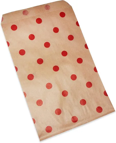 Miniatura 6 de CuteBox Bolsas de regalo de papel plano con lunares rojos (4 x 6 pulgadas) para mercancía, manualidades, recuerdos de fiesta, venta al por menor