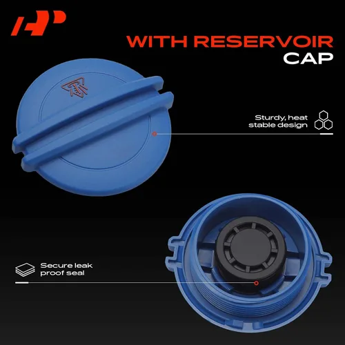 Miniatura 5 de A-Premium Depósito de botella de depósito de desbordamiento de refrigerante del motor [con tapa y sensor] Compatible con Audi A4 2002-2009, A4