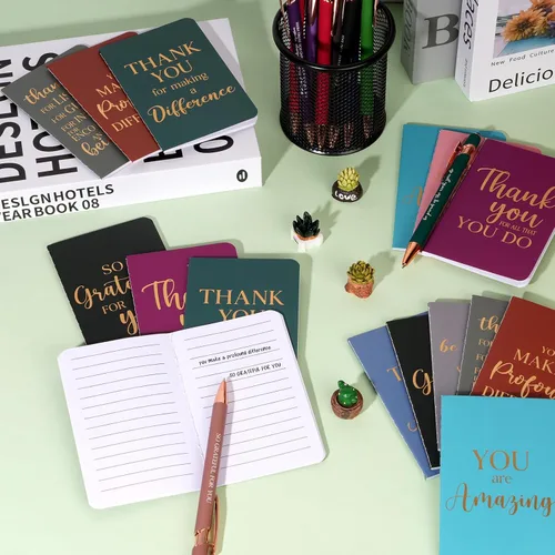 Miniatura 5 de Ragnhild 48 piezas de regalos de agradecimiento a granel, bolígrafos motivacionales, libretas inspiradoras, mini cuadernos motivacionales, regalos