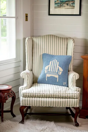 Miniatura 3 de Chandler 4 Corners Almohada decorativa Adirondack diseñada por artistas en lana azul enganchada a mano (18 x 18 pulgadas), almohada para sofás